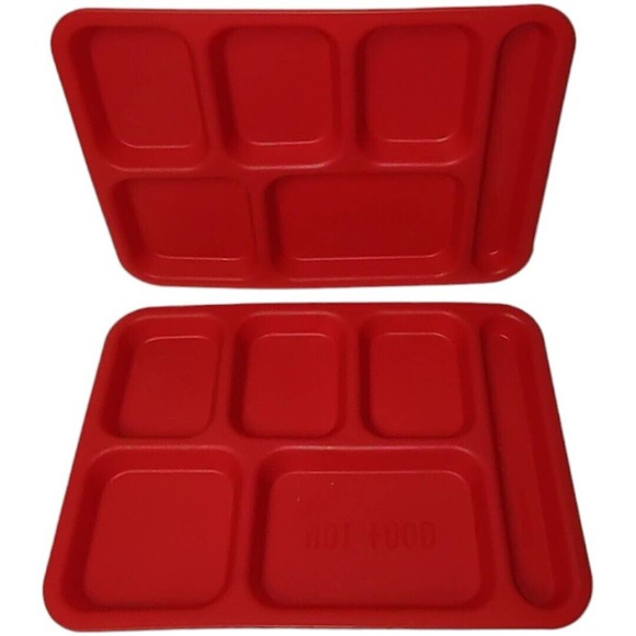 Vintage Red School Lunch Tray Six Section - Cambro PS1014 RED 15"x 9" - Picture 1 of 10